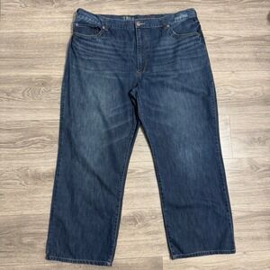 True Nation Mens Relaxed Fit Jeans 44x30 Dark Wash Blue 100% Cotton Baggy